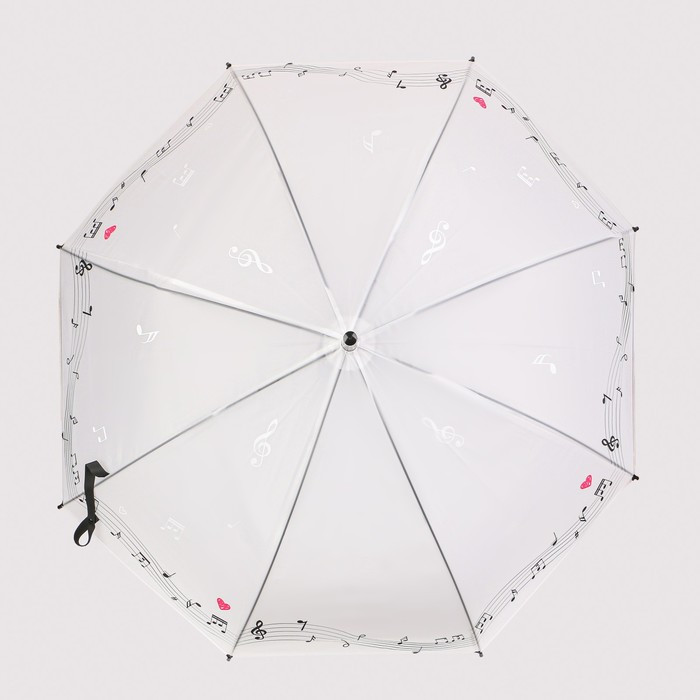 Зонт - трость полуавтоматический «Ноты», 8 спиц, R = 46 см, рисунок МИКС - фото 5 - id-p223793170