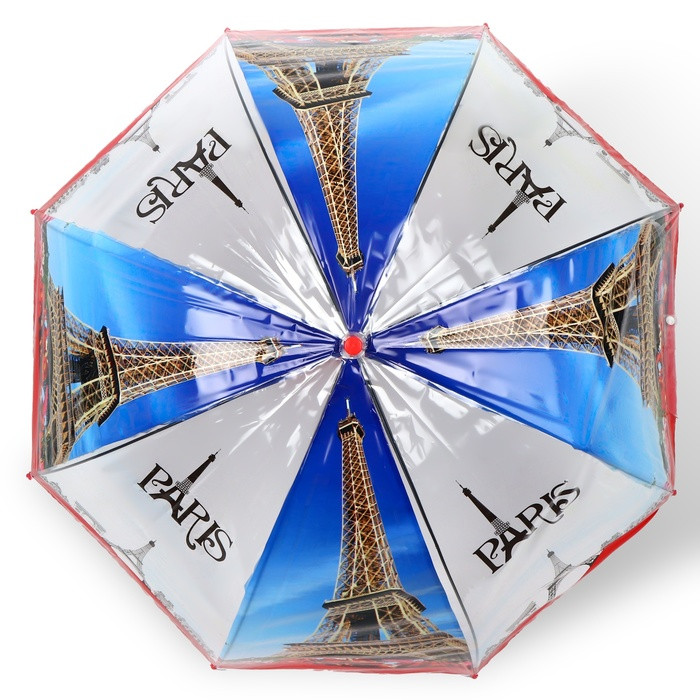 Зонт - трость полуавтоматический «Париж», 8 спиц, R = 41 см, рисунок МИКС - фото 3 - id-p223793173