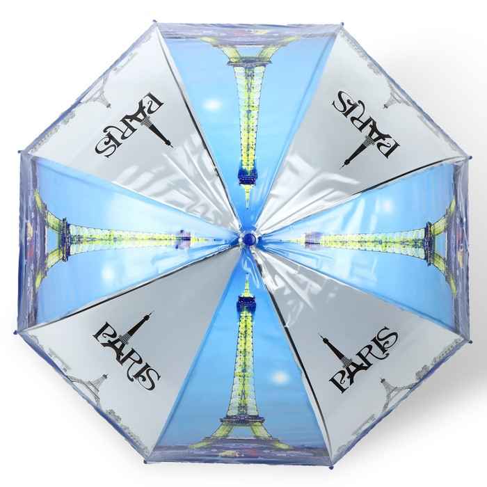 Зонт - трость полуавтоматический «Париж», 8 спиц, R = 41 см, рисунок МИКС - фото 4 - id-p223793173