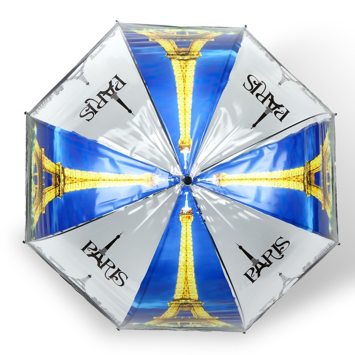 Зонт - трость полуавтоматический «Париж», 8 спиц, R = 41 см, рисунок МИКС - фото 5 - id-p223793173