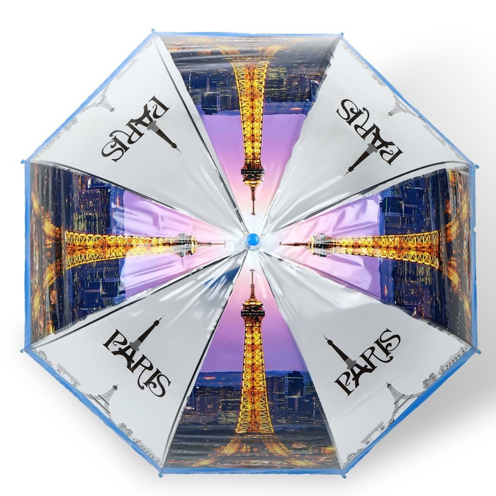 Зонт - трость полуавтоматический «Париж», 8 спиц, R = 41 см, рисунок МИКС - фото 6 - id-p223793173