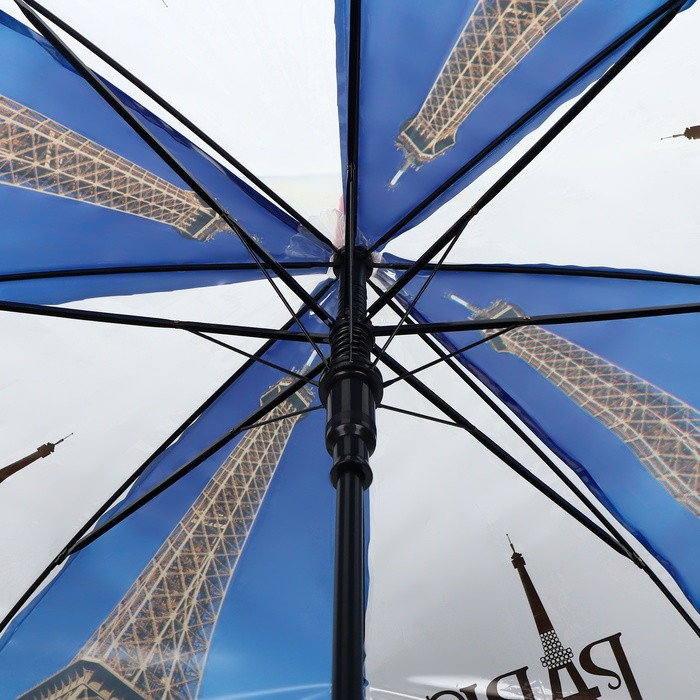 Зонт - трость полуавтоматический «Париж», 8 спиц, R = 41 см, рисунок МИКС - фото 8 - id-p223793173