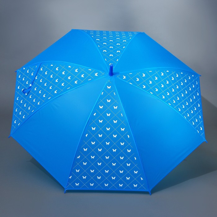 Зонт-трость «Яркие бабочки», 8 спиц, d = 90 см, цвет синий - фото 2 - id-p223793174