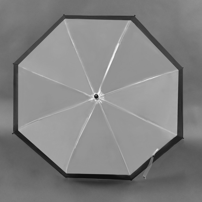 Зонт - трость механический «Кант», 8 спиц, R = 43 см, цвет чёрный/прозрачный - фото 2 - id-p223793175