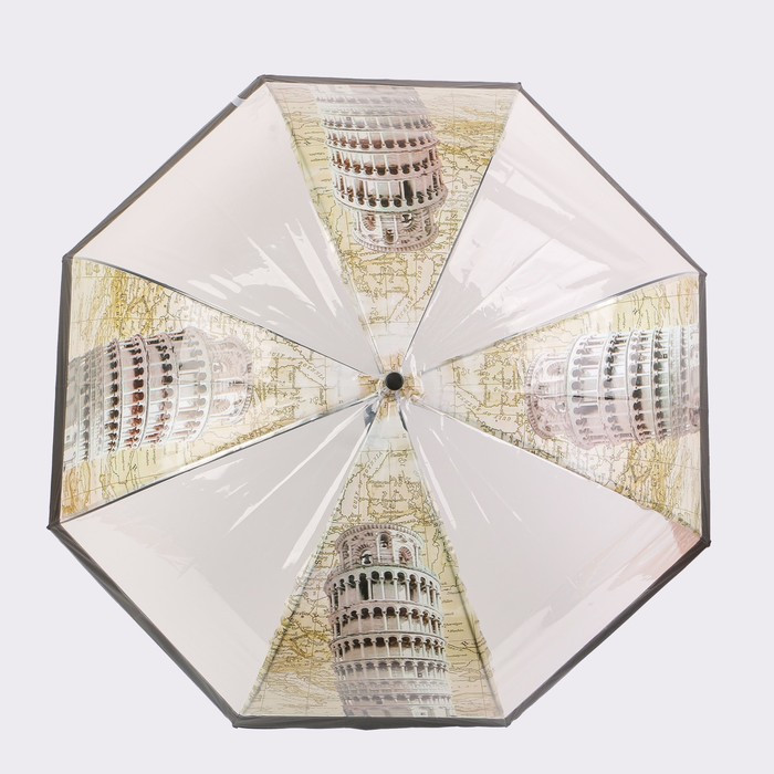 Зонт - трость полуавтоматический «Башни», 8 спиц, R = 42 см, цвет МИКС - фото 7 - id-p223793176
