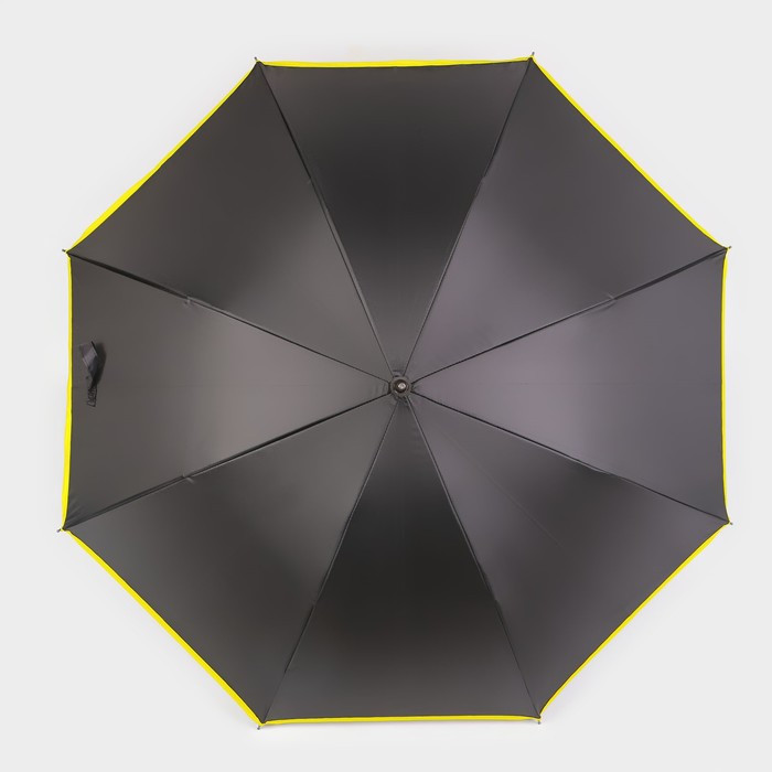Зонт - трость полуавтоматический «Кант», 8 спиц, R = 51 см, цвет чёрный/жёлтый - фото 2 - id-p223793179