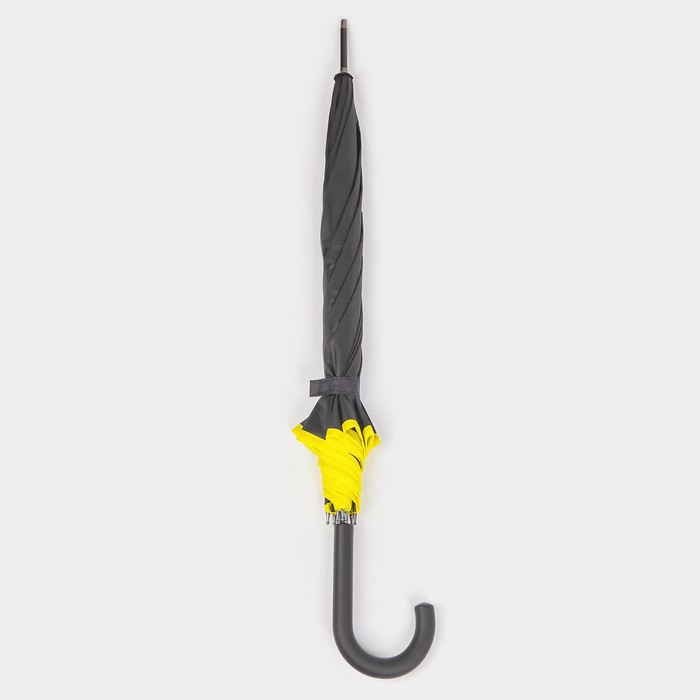 Зонт - трость полуавтоматический «Кант», 8 спиц, R = 51 см, цвет чёрный/жёлтый - фото 4 - id-p223793179