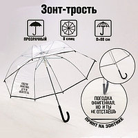 Зонт-купол "Погодка офигительная, но и ты не отстаёшь", 8 спиц, d = 88 см, прозрачный