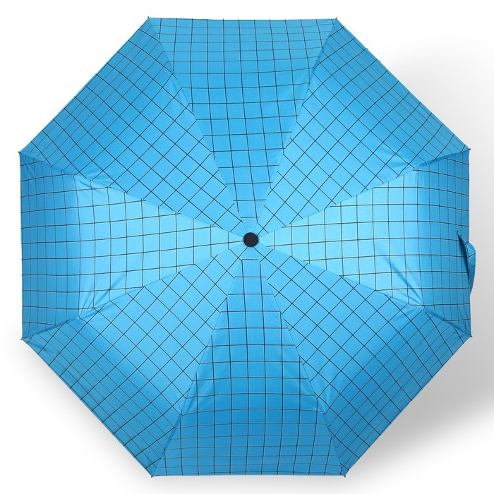 Зонт автоматический «Клетка», эпонж, 3 сложения, 8 спиц, R = 48 см, прорезиненная ручка, цвет МИКС - фото 7 - id-p223793186