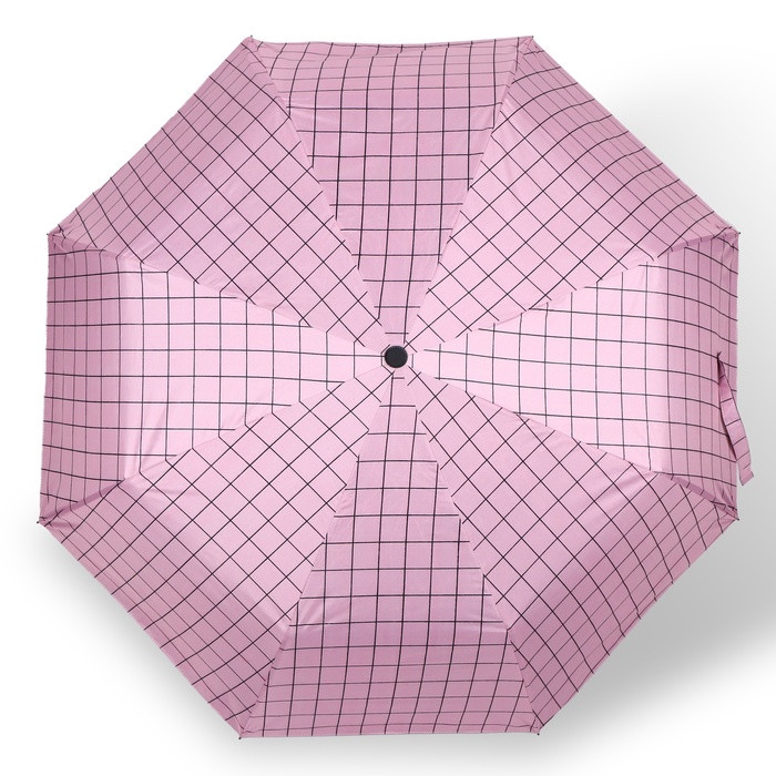 Зонт автоматический «Клетка», эпонж, 3 сложения, 8 спиц, R = 48 см, прорезиненная ручка, цвет МИКС - фото 8 - id-p223793186