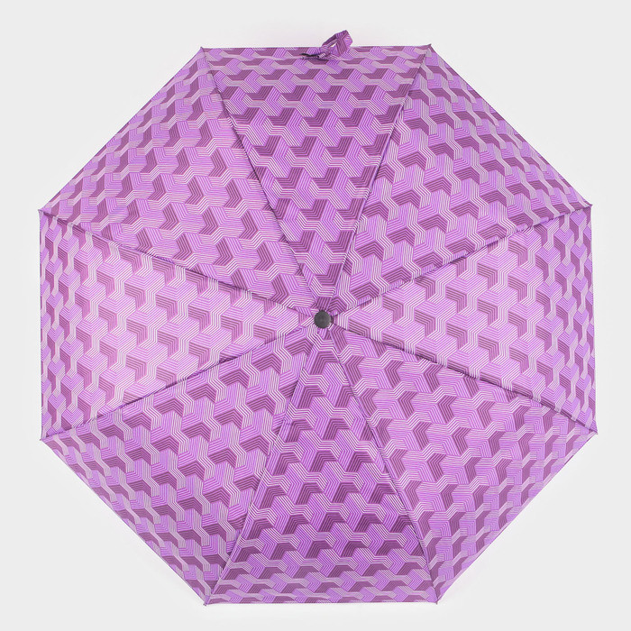 Зонт полуавтоматический «Геометрия», эпонж, 3 сложения, 8 спиц, R = 48 см, прорезиненная ручка, цвет МИКС - фото 2 - id-p223793191