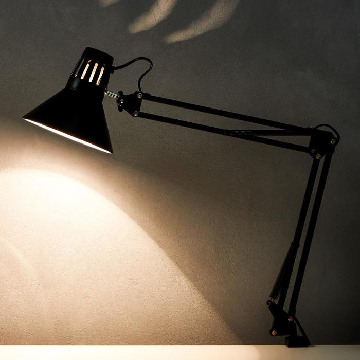 Лампа на зажиме 101 "Сорес, чёрная" E27 40W RISALUX - фото 3 - id-p223793321