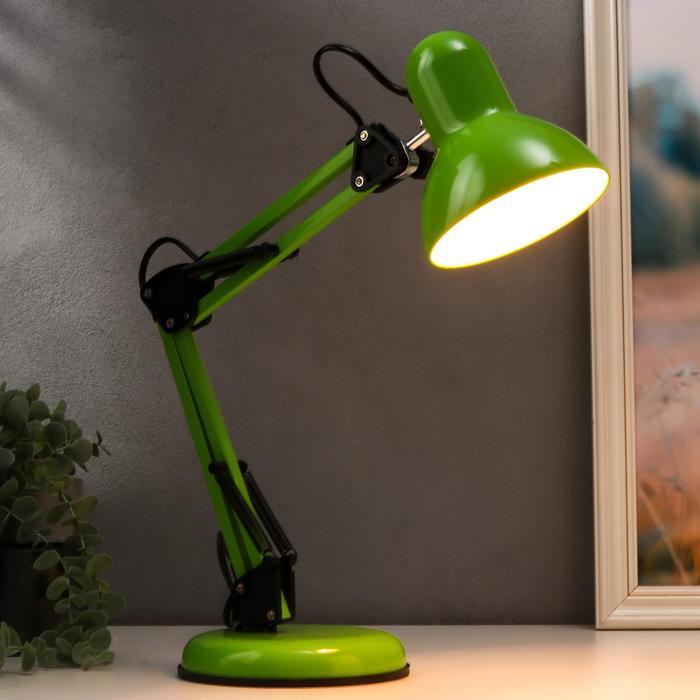 Лампа настольная Е27, h=55 см, шарнирная, на подставке (220В) зеленая RISALUX - фото 2 - id-p223793333