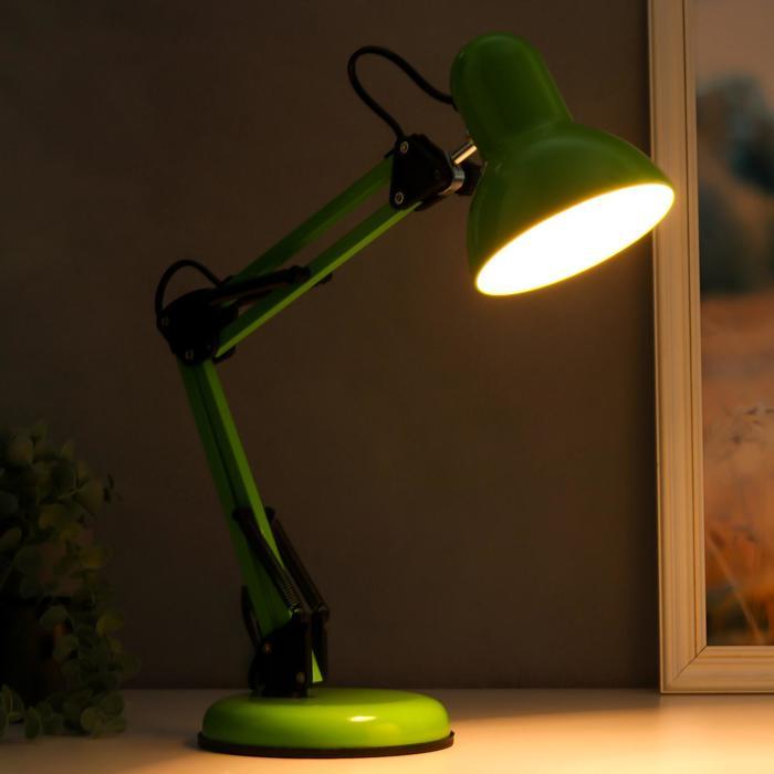 Лампа настольная Е27, h=55 см, шарнирная, на подставке (220В) зеленая RISALUX - фото 3 - id-p223793333