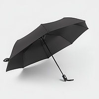 Зонт - трость полуавтоматический «Гроза», эпонж, 3 сложения, 8 спиц, R = 47 см, цвет чёрный