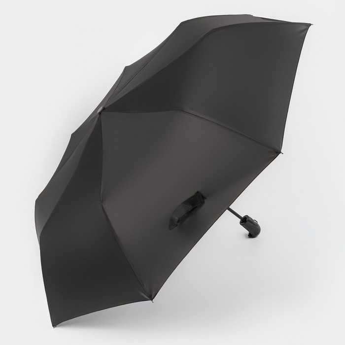 Зонт - трость полуавтоматический «Гроза», эпонж, 3 сложения, 8 спиц, R = 47 см, цвет чёрный - фото 3 - id-p223795067