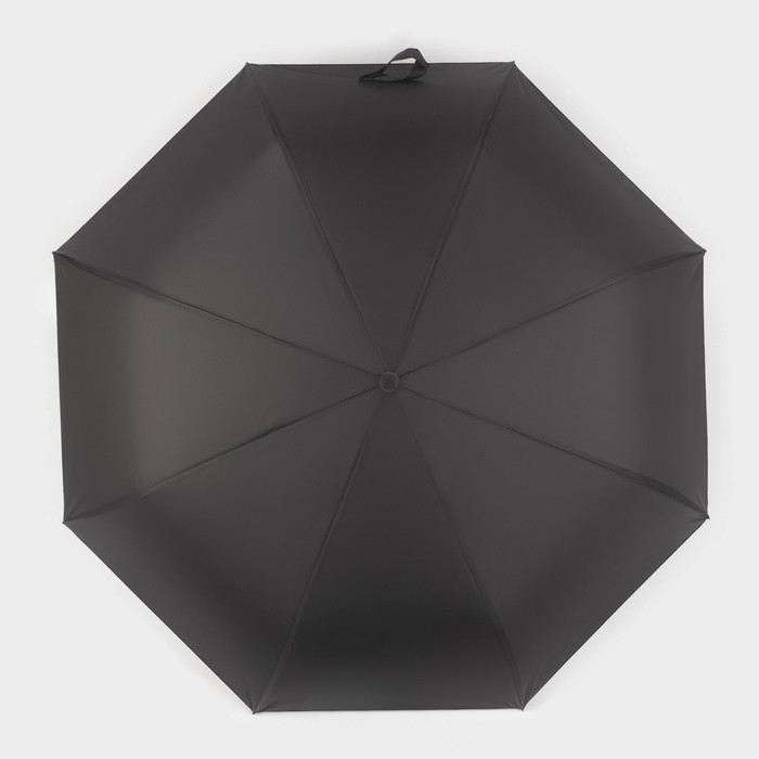 Зонт - трость полуавтоматический «Гроза», эпонж, 3 сложения, 8 спиц, R = 47 см, цвет чёрный - фото 4 - id-p223795067