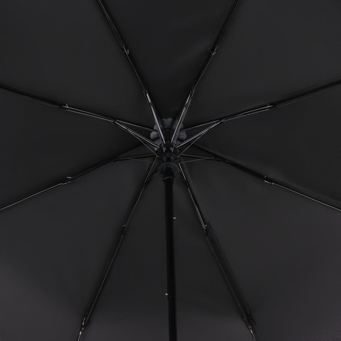 Зонт - трость полуавтоматический «Гроза», эпонж, 3 сложения, 8 спиц, R = 47 см, цвет чёрный - фото 5 - id-p223795067
