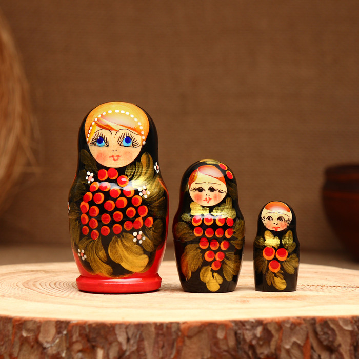 Матрёшка 3х-кукольная, "Людмила краса", 10-11 см - фото 1 - id-p223794822