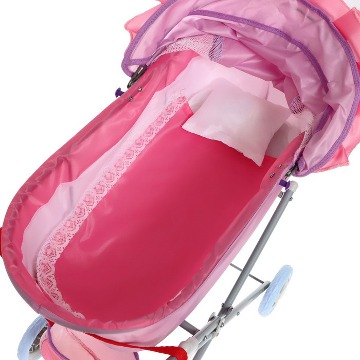 Коляска кукольная №2, цвет сиреневый с розовым - фото 7 - id-p223795250