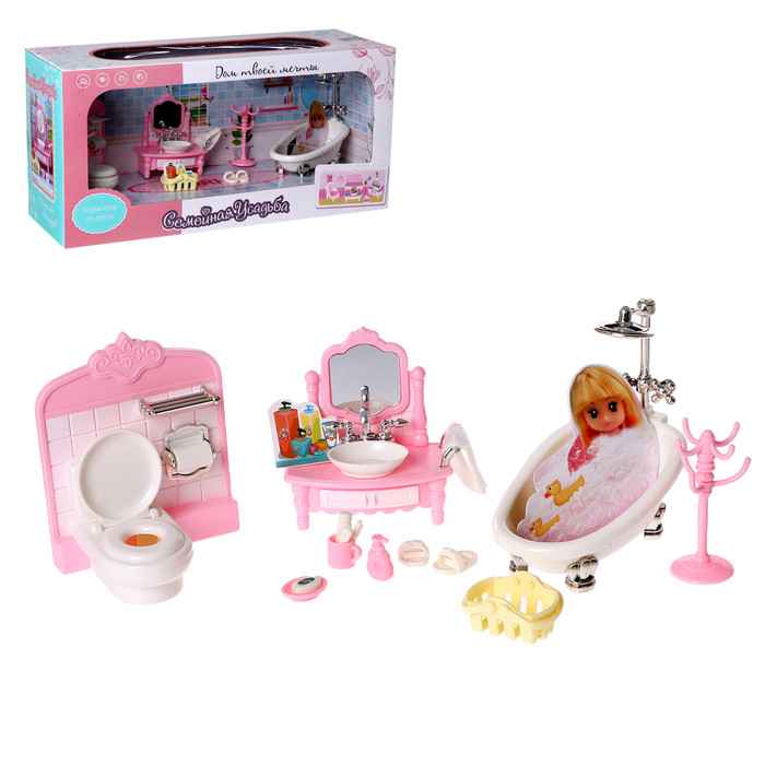 Игровой набор мебели для кукол «Семейная усадьба: ванная комната» - фото 1 - id-p223795270