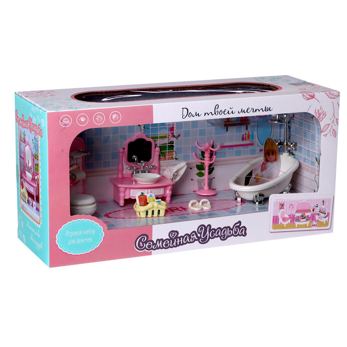 Игровой набор мебели для кукол «Семейная усадьба: ванная комната» - фото 7 - id-p223795270