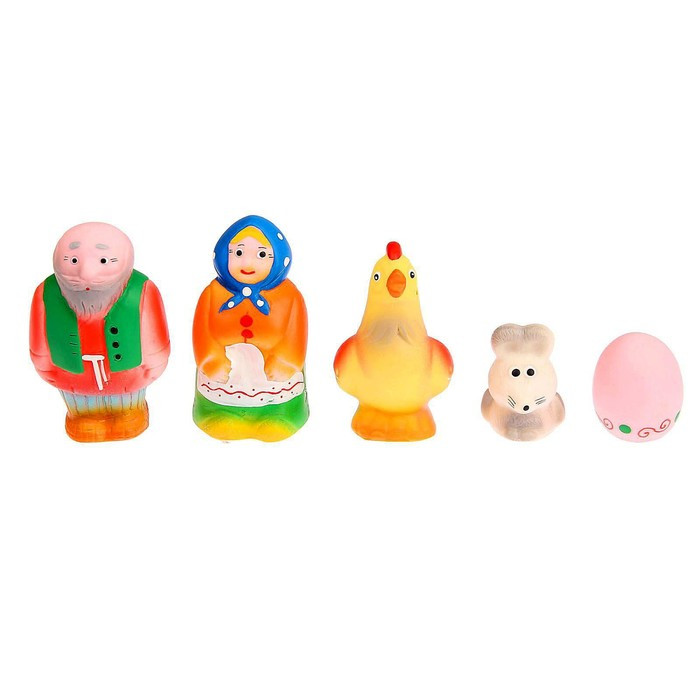 Набор резиновых игрушек «Курочка Ряба и золотое яичко», 5 шт. - фото 1 - id-p223795436
