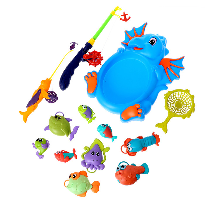 Рыбалка «Морской дракон», 10 рыбок, 2 удочки, сачок, цвета МИКС - фото 9 - id-p223795101