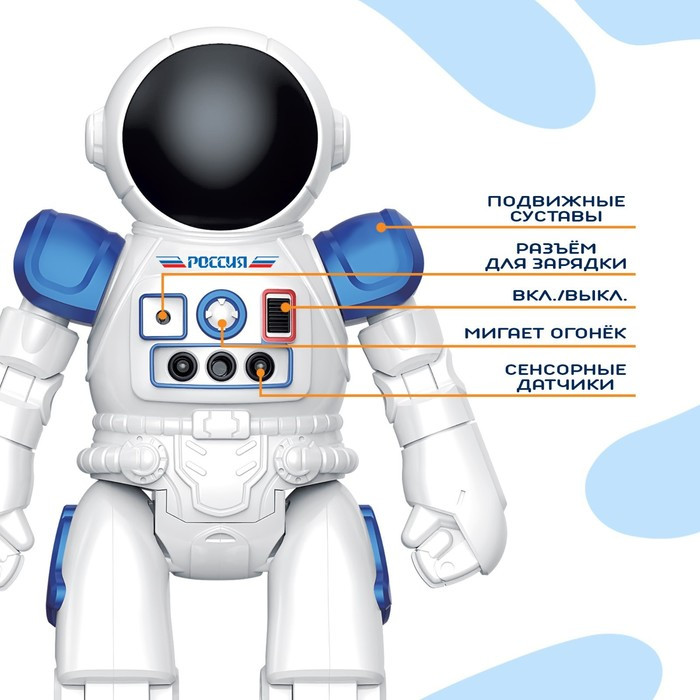 Робот радиоуправляемый «Космонавт», интерактивный, русский чип, жесты, с аккумулятором - фото 4 - id-p223795688