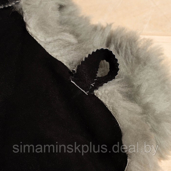 Шапка для бани из овчины "Будёновка" скорняжный шов, черный - фото 3 - id-p223795566