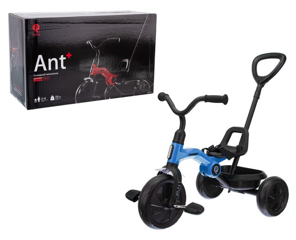 Складной трехколесный велосипед с ручкой QPlay Ant Plus LH510B голубой - фото 2 - id-p223795988