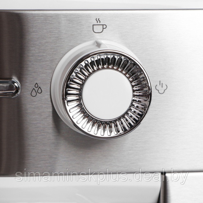 Кофеварка BQ CM3001, рожковая, 1450 Вт, 1 л, бело-серебристая - фото 2 - id-p223795907