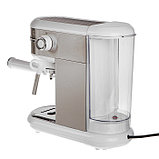 Кофеварка BQ CM3001, рожковая, 1450 Вт, 1 л, бело-серебристая, фото 4