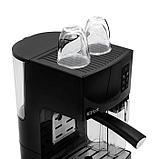 Кофеварка Kitfort КТ-743, рожковая, 1400 Вт, 1.4/0.4 л, чёрная, фото 3