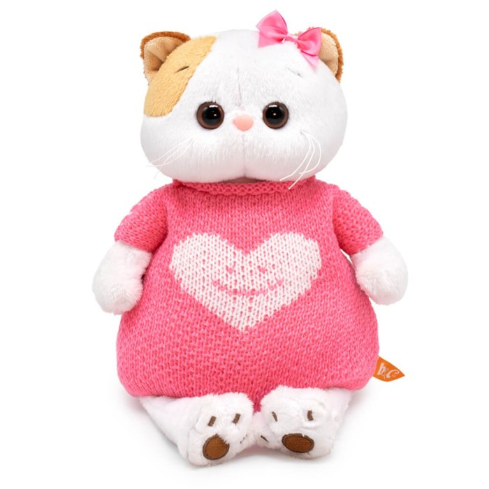 Мягкая игрушка «Ли-Ли», в вязаном платье с сердцем», 24 см - фото 1 - id-p223796356