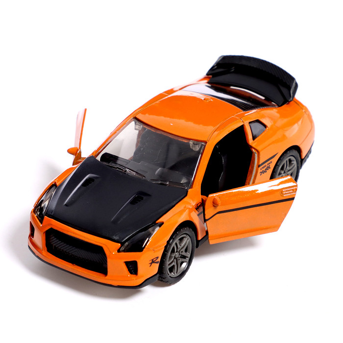 Машина металлическая «Дрифт», инерция, 1:32, открываются двери, световые и звуковые эффекты, цвет оранжевый - фото 4 - id-p223795793