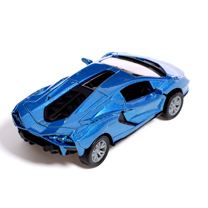 Машина металлическая «Спорт», инерция, 1:32, открываются двери, световые и звуковые эффекты, цвет синий - фото 3 - id-p223795796