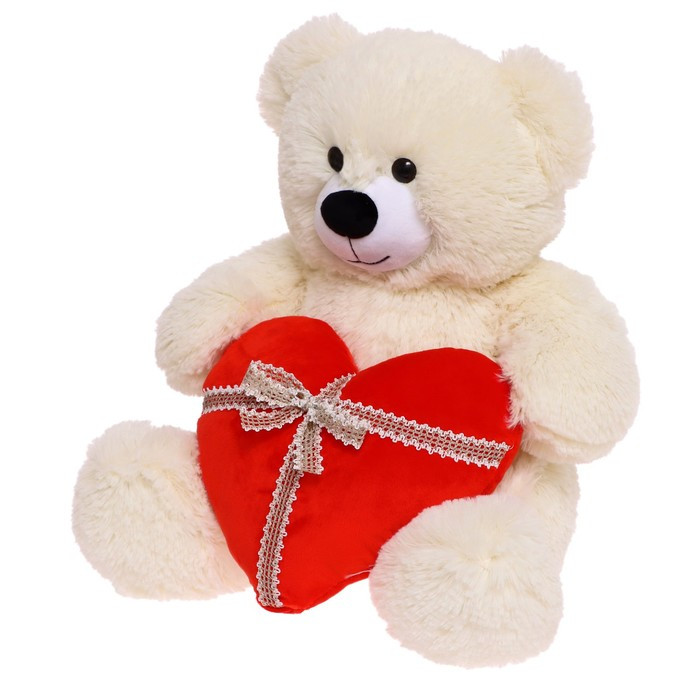 Мягкая игрушка «Медведь Мартин с сердцем», 65 см, цвет молочный - фото 2 - id-p223796151