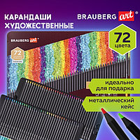 Карандаши 72 цвета, BRAUBERG ART PREMIERE, диаметр грифеля 4 мм, в металлическом пенале