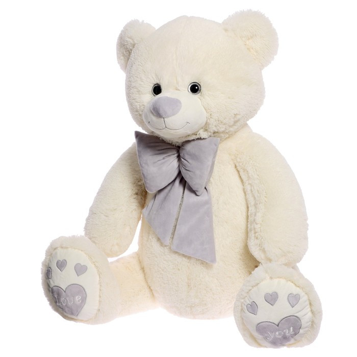 Мягкая игрушка "Медведь Пьер с бантом" цвет латте, 130 см МП/70/53 - фото 2 - id-p223796173