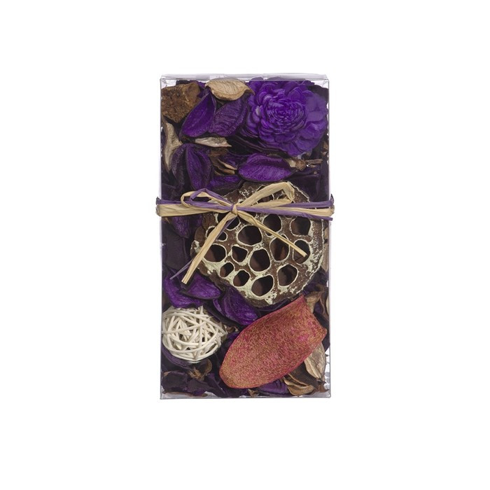 Набор сухоцветов из натуральных материалов с ароматом лаванды, короб 20×10,5×6 см - фото 1 - id-p223796934