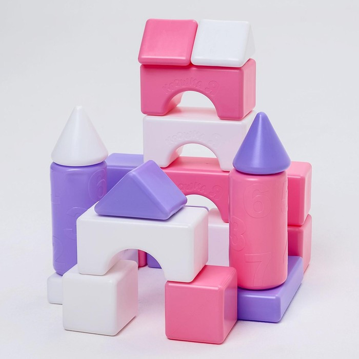 Строительный набор, 21 элемент, 60 × 60, цвет розовый - фото 2 - id-p223796490