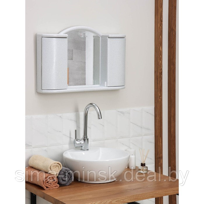 Шкафчик зеркальный для ванной комнаты «Арго», цвет белый мрамор - фото 2 - id-p223797339