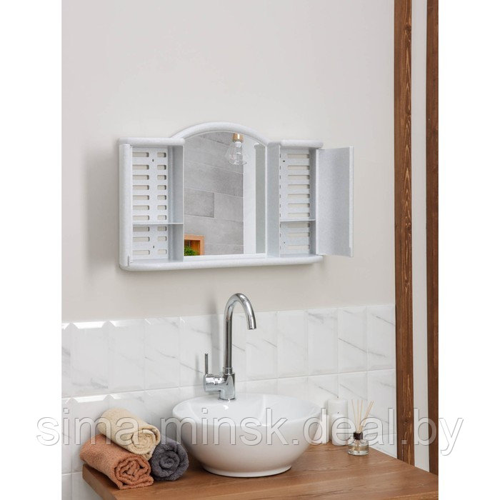 Шкафчик зеркальный для ванной комнаты «Арго», цвет белый мрамор - фото 7 - id-p223797339