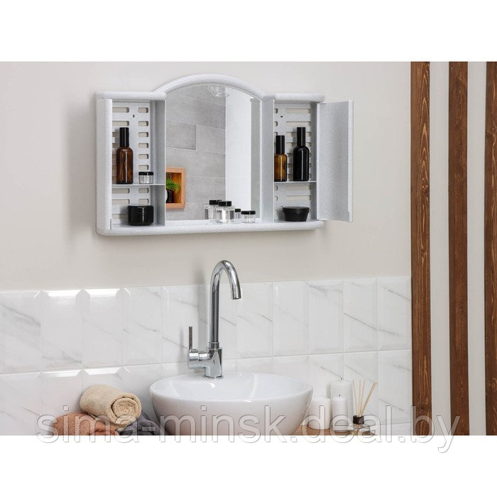 Шкафчик зеркальный для ванной комнаты «Арго», цвет белый мрамор - фото 8 - id-p223797339