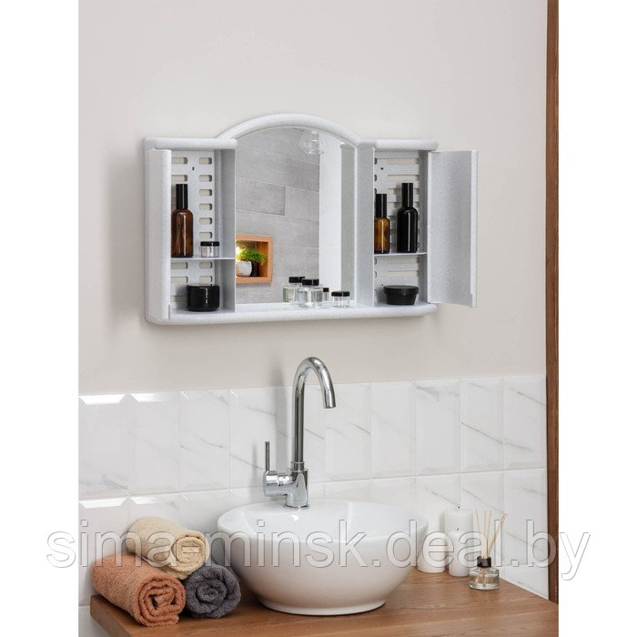 Шкафчик зеркальный для ванной комнаты «Арго», цвет белый мрамор - фото 9 - id-p223797339