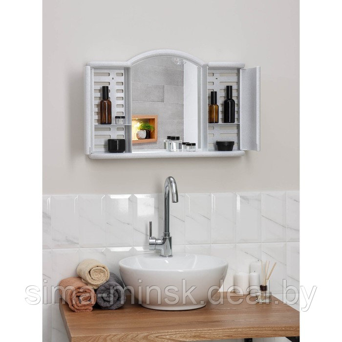 Шкафчик зеркальный для ванной комнаты «Арго», цвет белый мрамор - фото 10 - id-p223797339