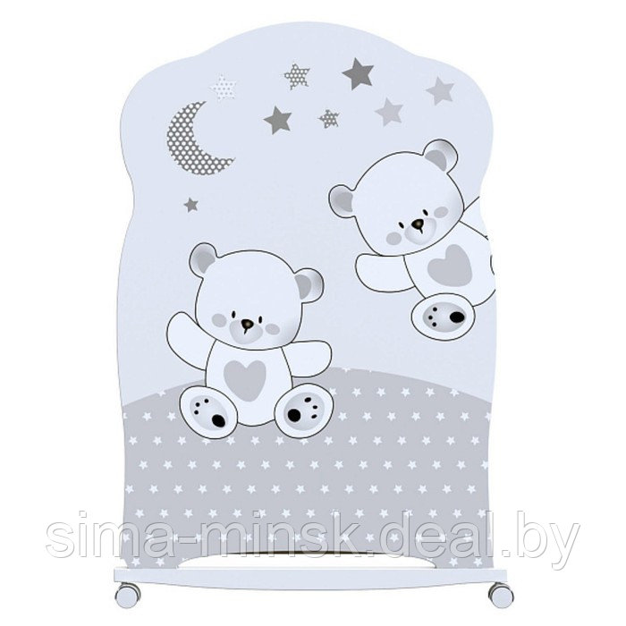 Кровать детская FUNNY BEARS колесо-качалка с маятник (белый) (1200х600) - фото 3 - id-p223797828