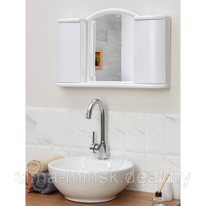 Шкафчик зеркальный для ванной комнаты «Арго», цвет снежно-белый - фото 3 - id-p223797340