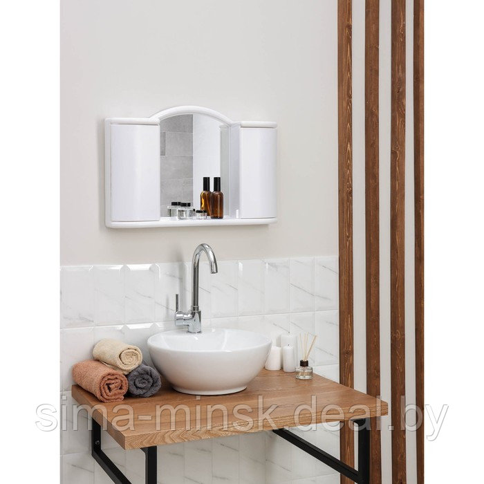 Шкафчик зеркальный для ванной комнаты «Арго», цвет снежно-белый - фото 4 - id-p223797340
